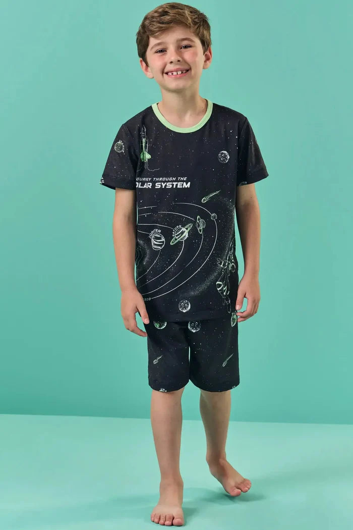 Pijama Camiseta e Bermuda em Malha Comfy 85521 LucBoo