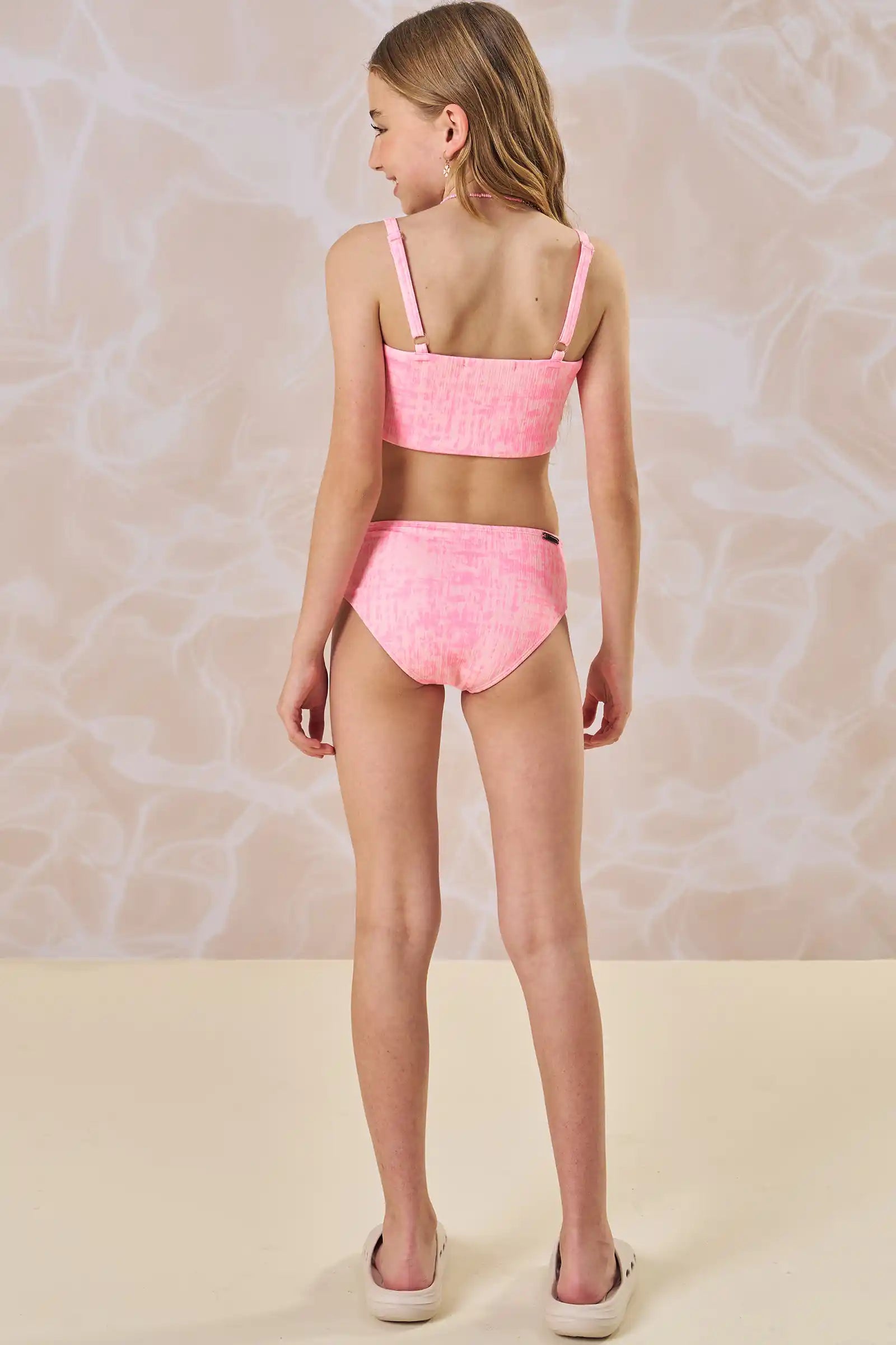 Biquíni com Top e Calcinha em Malha Jacquard Textura UV 50+ 85039 Lilimoon Teen