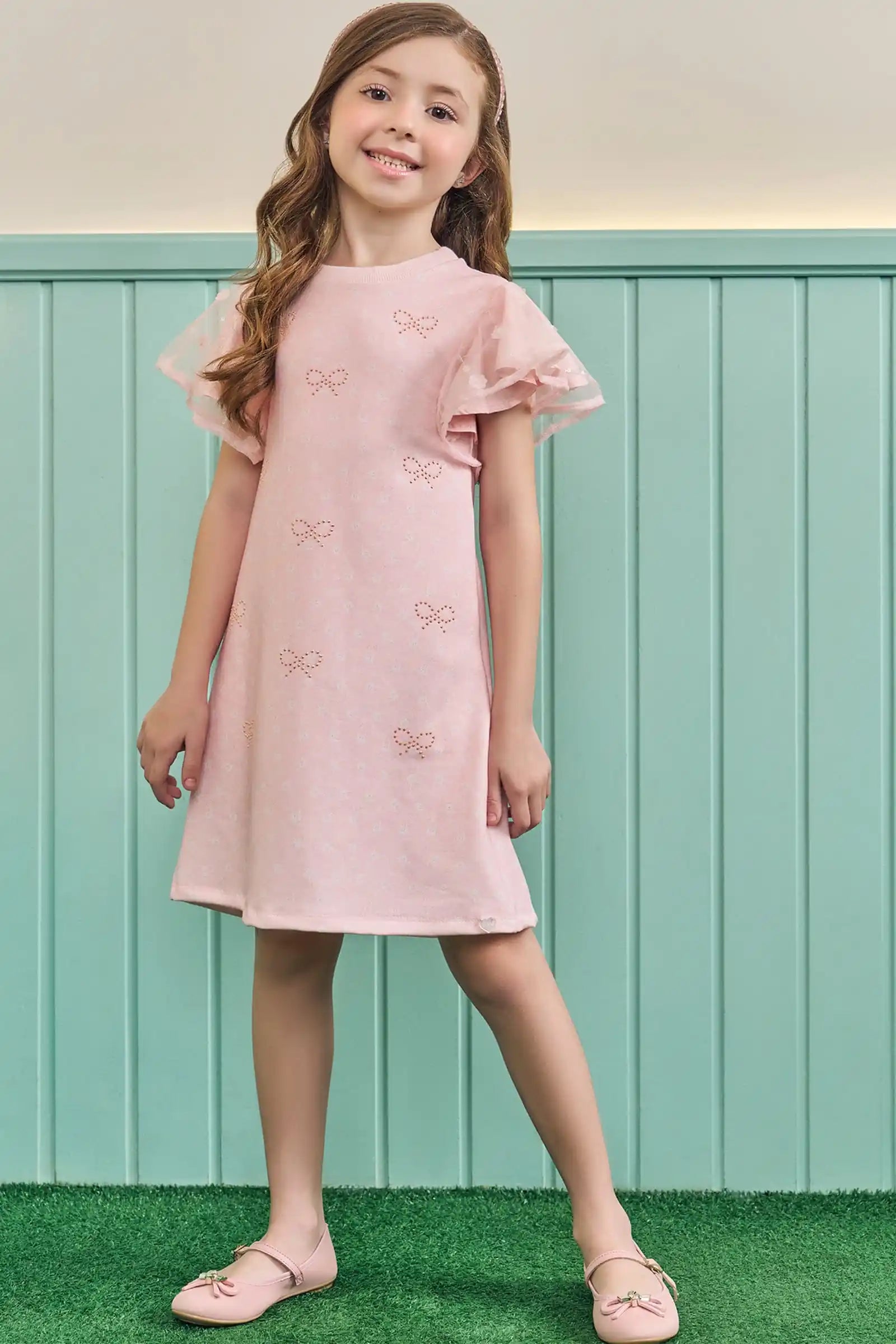 Vestido em Molecotton e Tule 83464 Kukiê