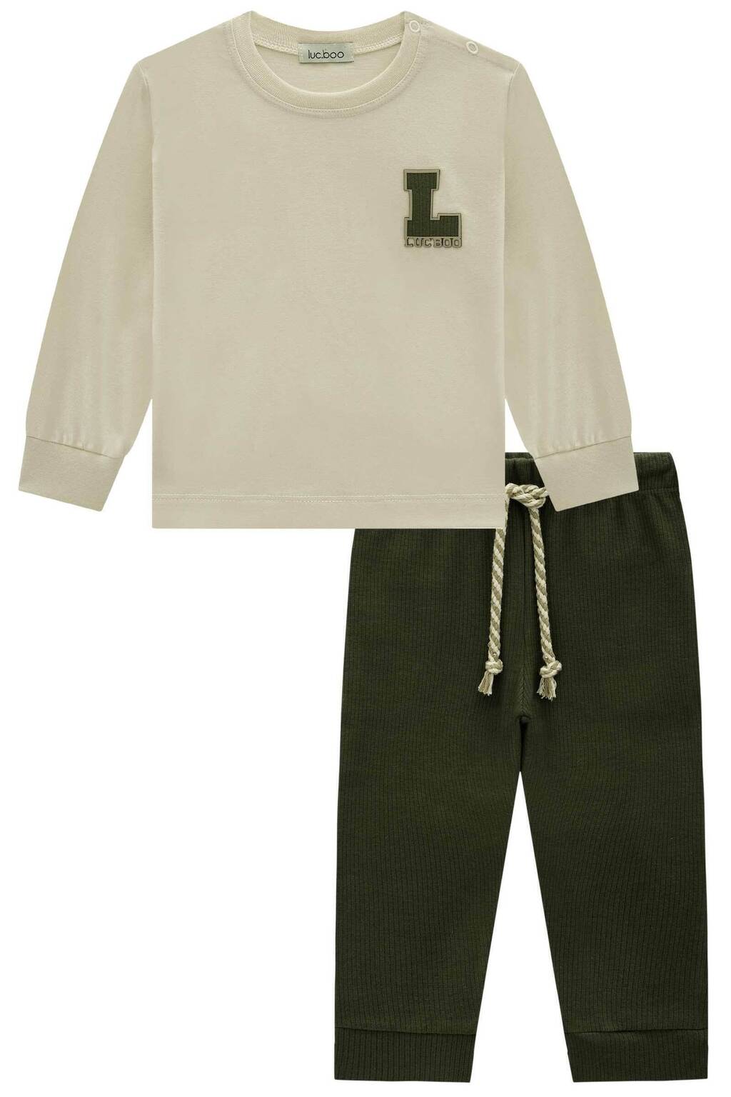 Conjunto de Camiseta em Meia Malha e Calça Skinny em Canelado Liz 80794 LucBoo