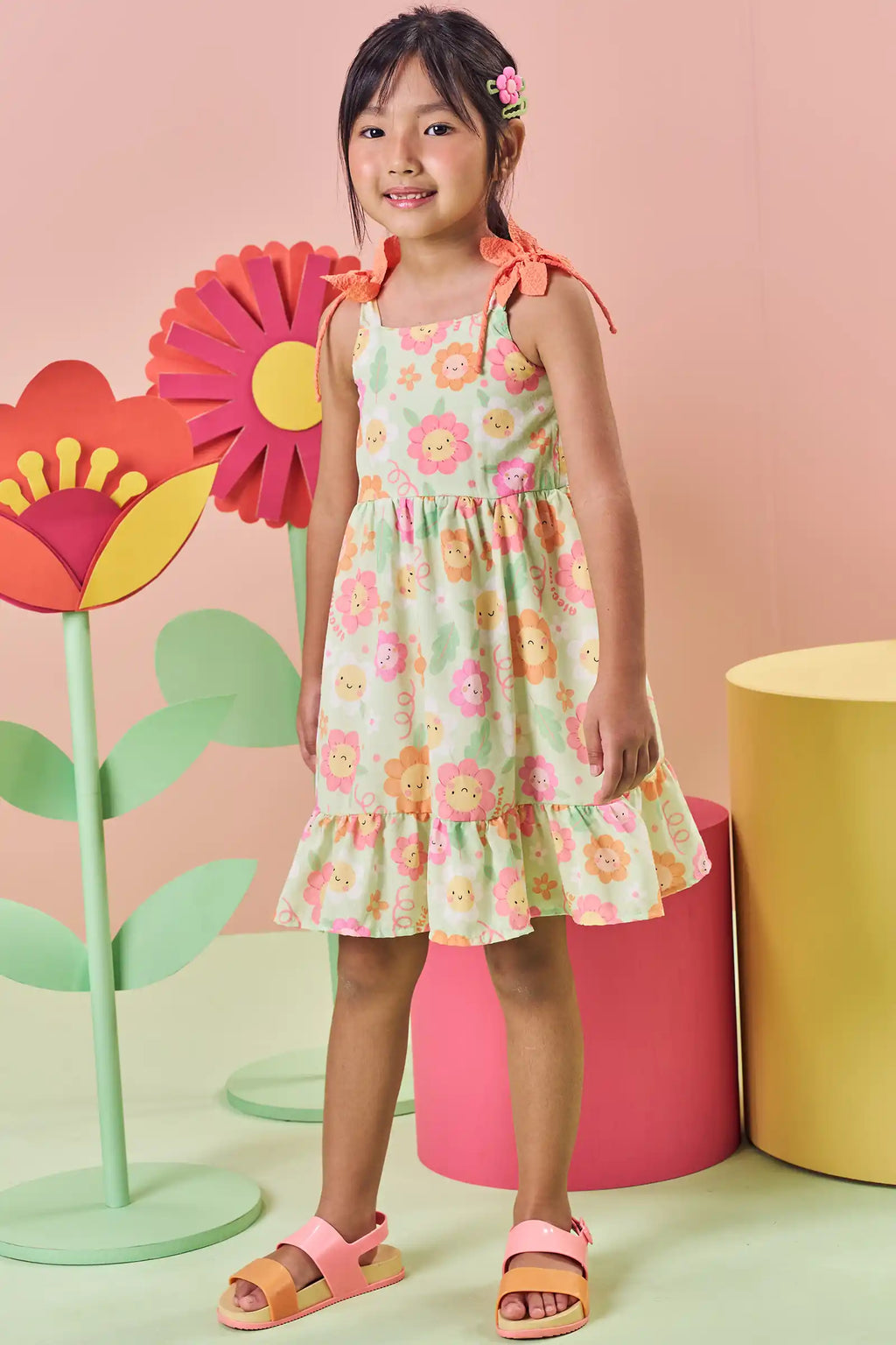 Vestido em Light Peach Textura 84025 Kukiê