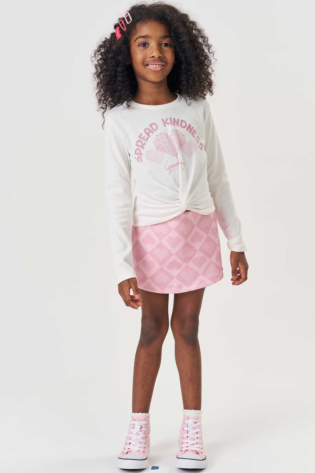 Conjunto de Blusa Boxy em Canelado e Short Saia em Fly Tech 81719 Kukiê