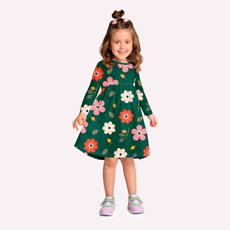 Vestido Infantil Menina Flores Kyly