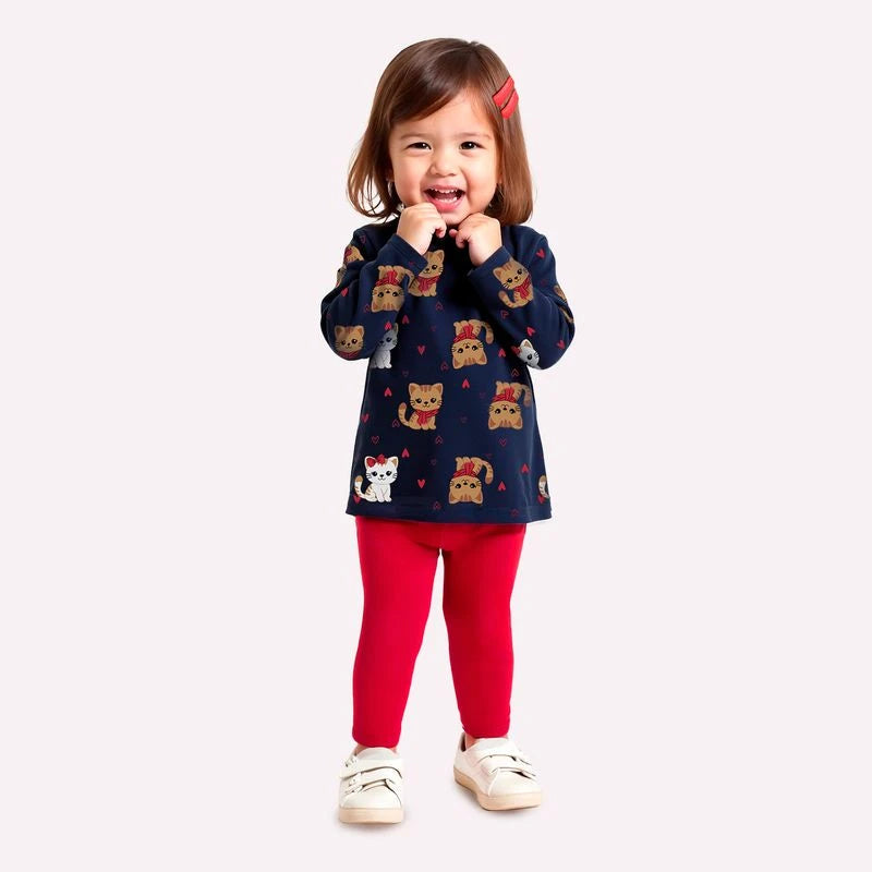 Conjunto Infantil Menina Gatos Kyly
