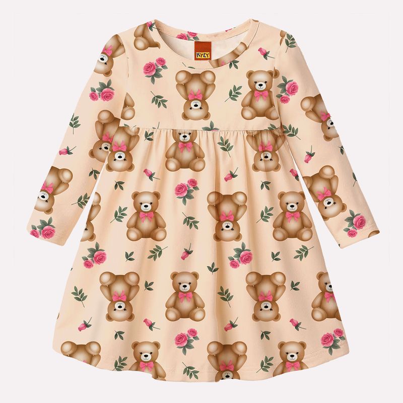 Vestido Infantil Menina Ursinho Kyly