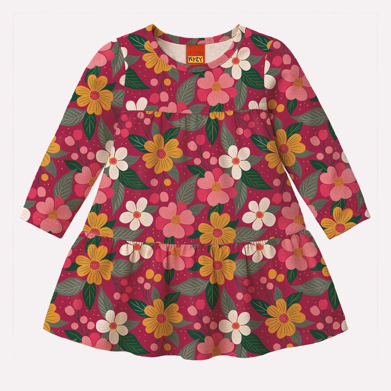Vestido Infantil Menina Flores Kyly