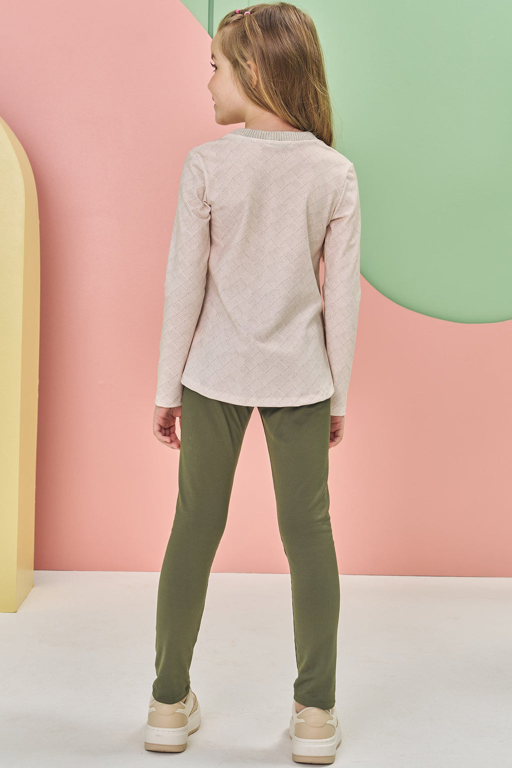 Conjunto de Blusa Alongada em Malha Power e Calça Legging em Termoskin 80405 Kukiê