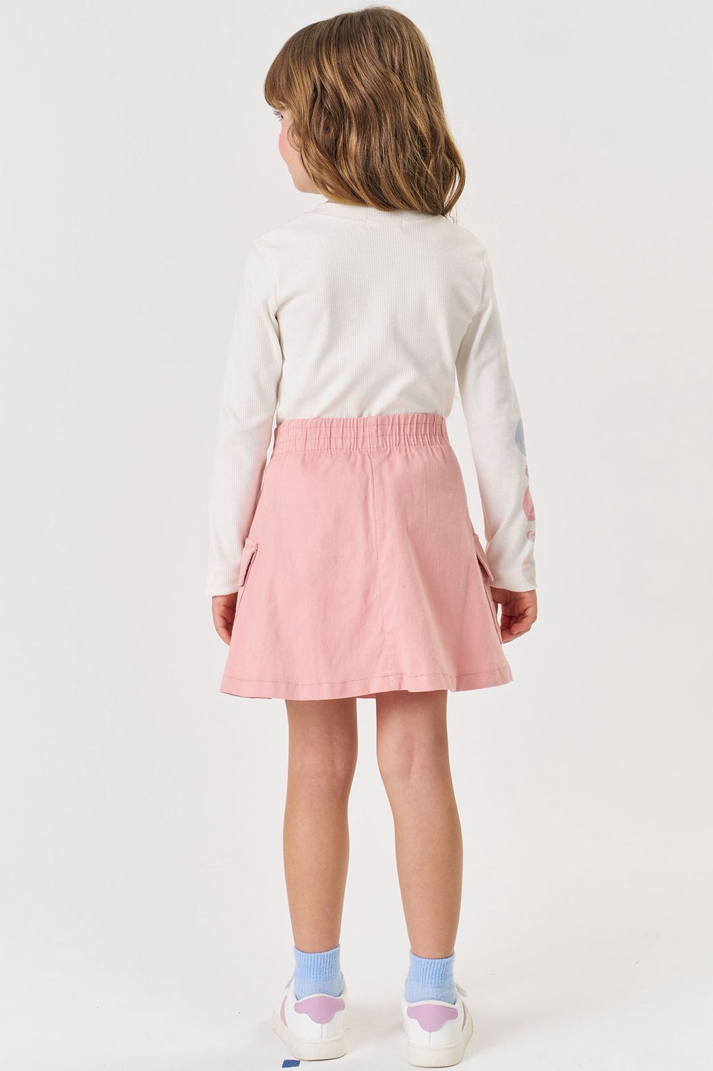 Conjunto de Blusa em Canelado e Saia em Sarja com Elastano (com Shorts Embutido) 81916 Kukiê