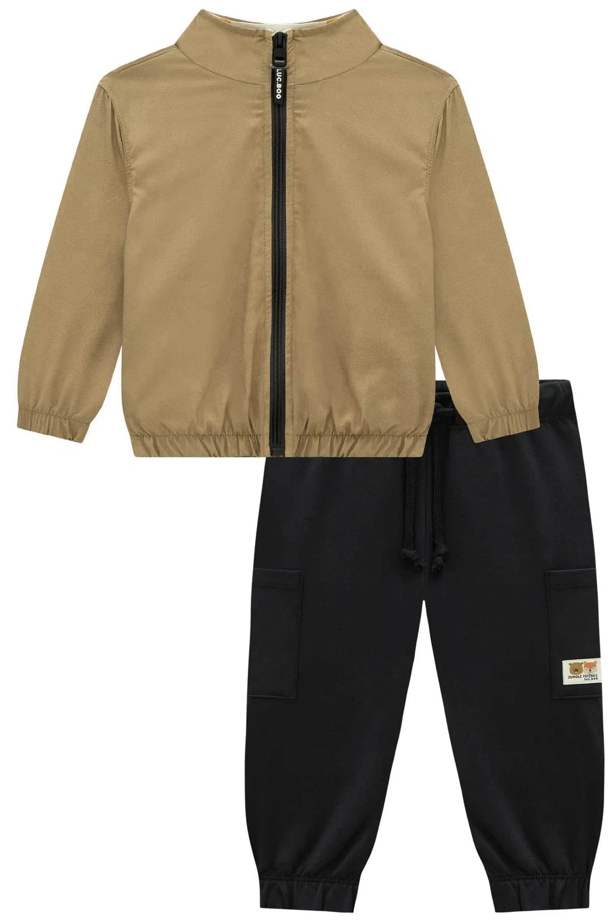 Conjunto de Jaqueta Corta Vento em Nylon Ergono/ e Malha Comfy e Calça Jogger em Termoskin 80470 LucBoo