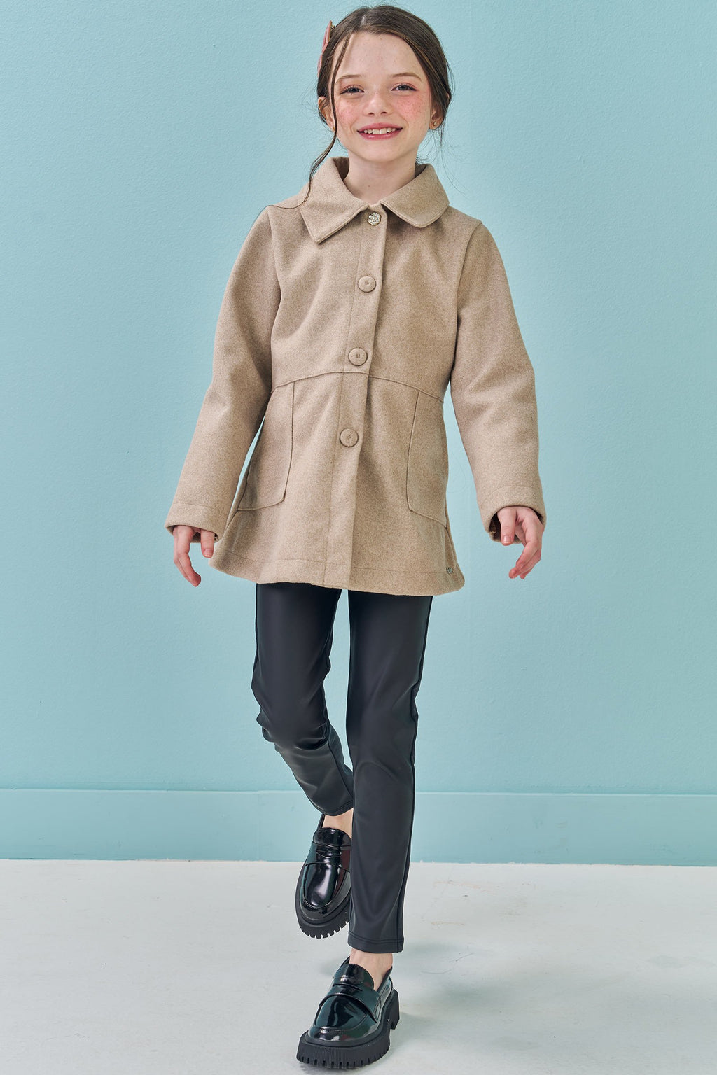 Calça Legging em Termoskin e Couro Sintético 79155 Kukiê