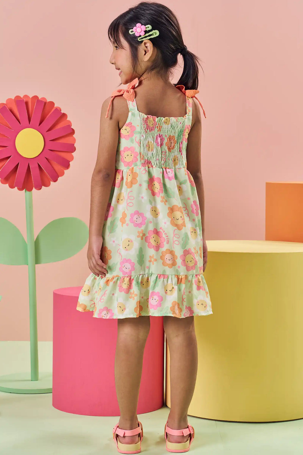 Vestido em Light Peach Textura 84025 Kukiê