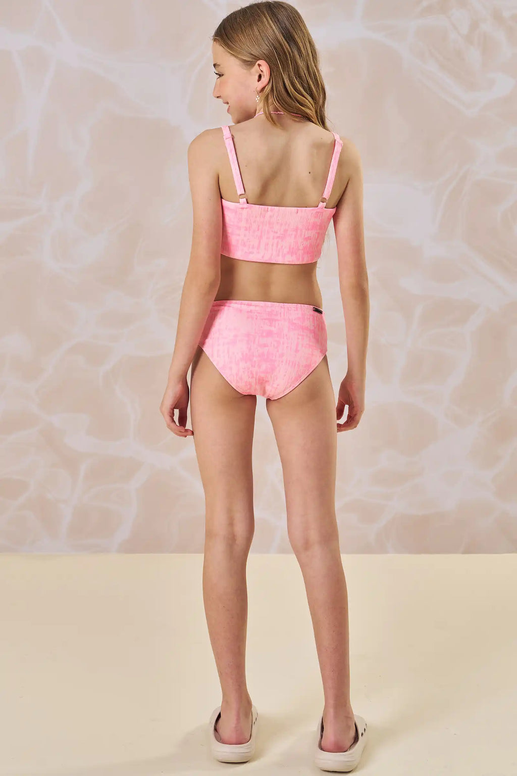 Biquíni com Top e Calcinha em Malha Jacquard Textura UV 50+ 85039 Lilimoon Teen