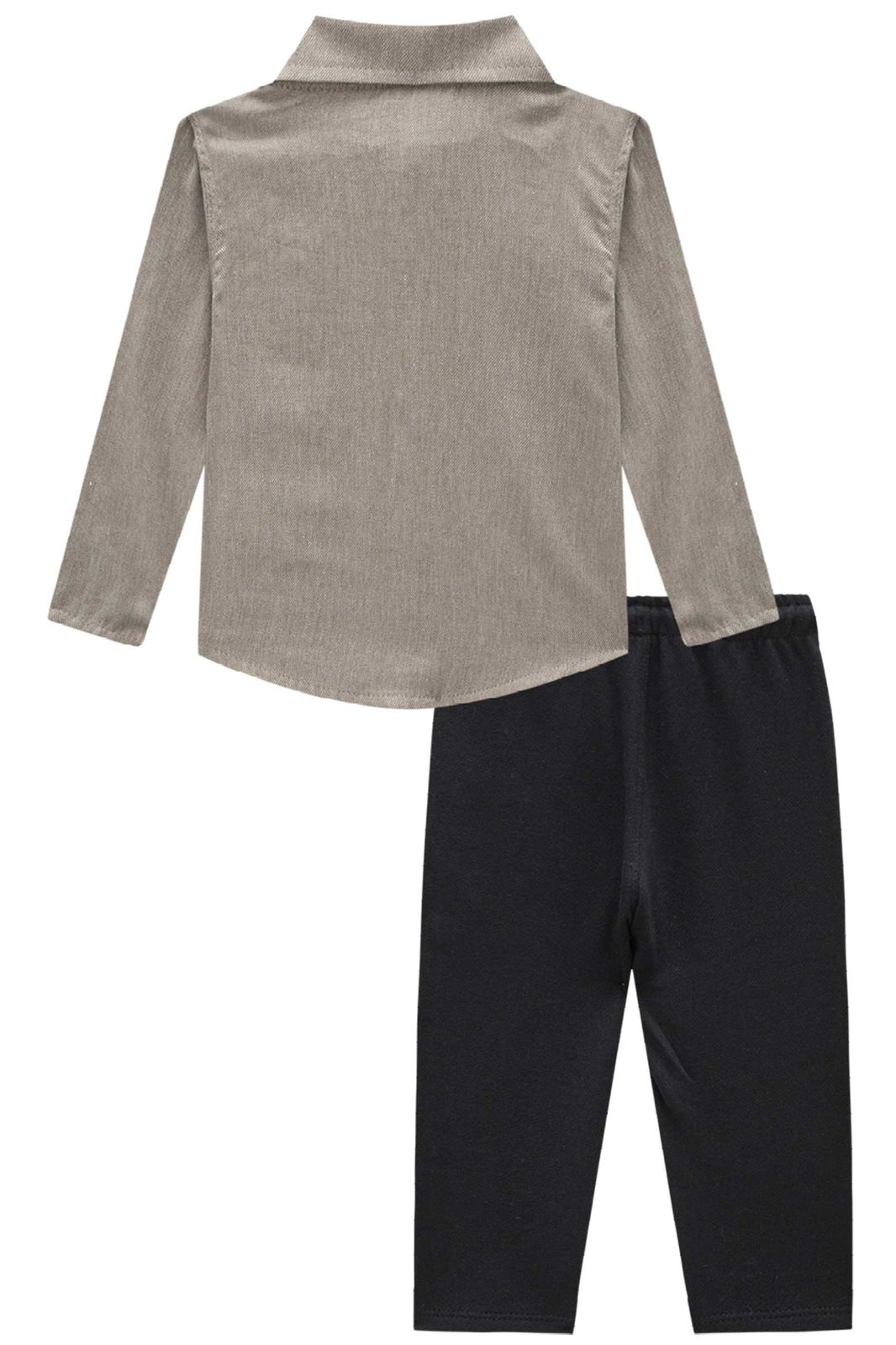 Conjunto de Camisa em Tecido Malibu e Calça Skinny em Moletwill com Elastano 90202 LucBoo Bebê