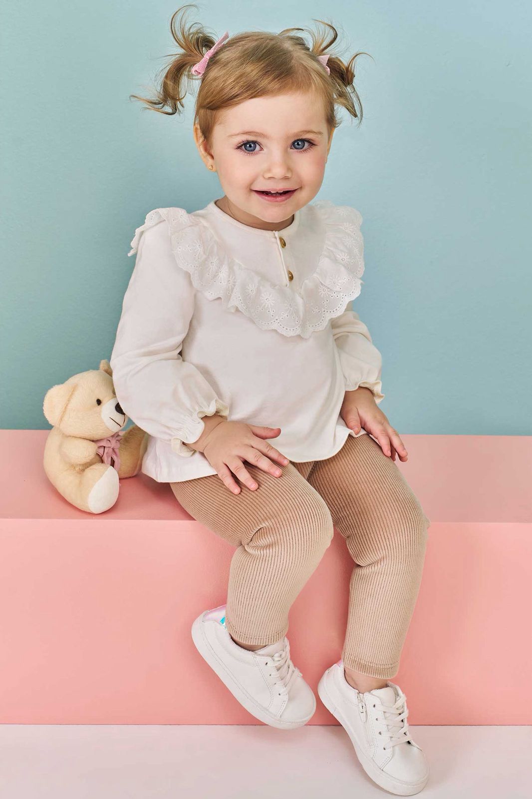 Conjunto de Bata em Molecotton e Calça Legging em Fleece Cotelê com Elastano 80917 Kukiê