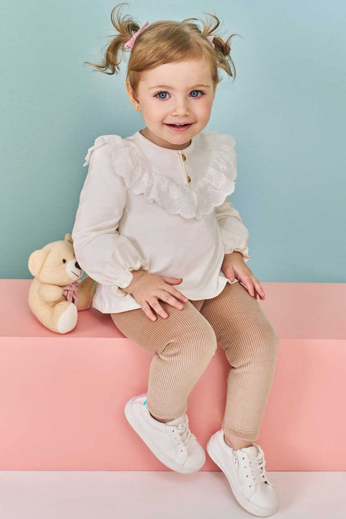 Conjunto de Bata em Molecotton e Calça Legging em Fleece Cotelê com Elastano 80917 Kukiê