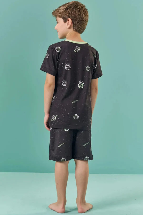 Pijama Camiseta e Bermuda em Malha Comfy 85521 LucBoo