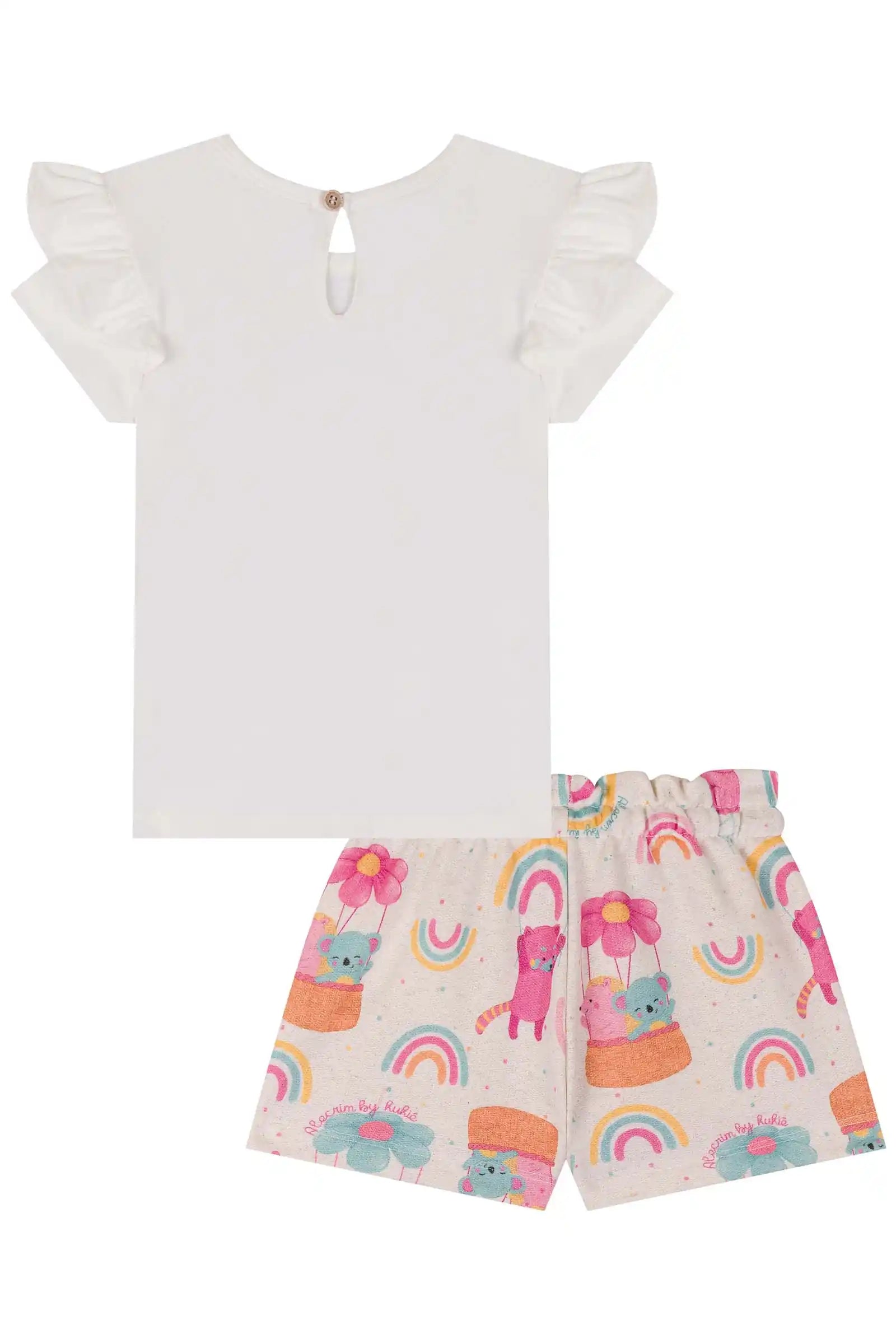 Conjunto de Blusa em Cotton e Shorts em Moletom 85090 Kukiê