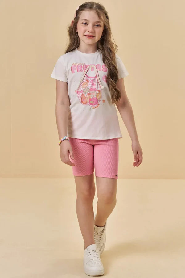Conjunto de Blusa e Bermuda Biker 95541 Kukiê
