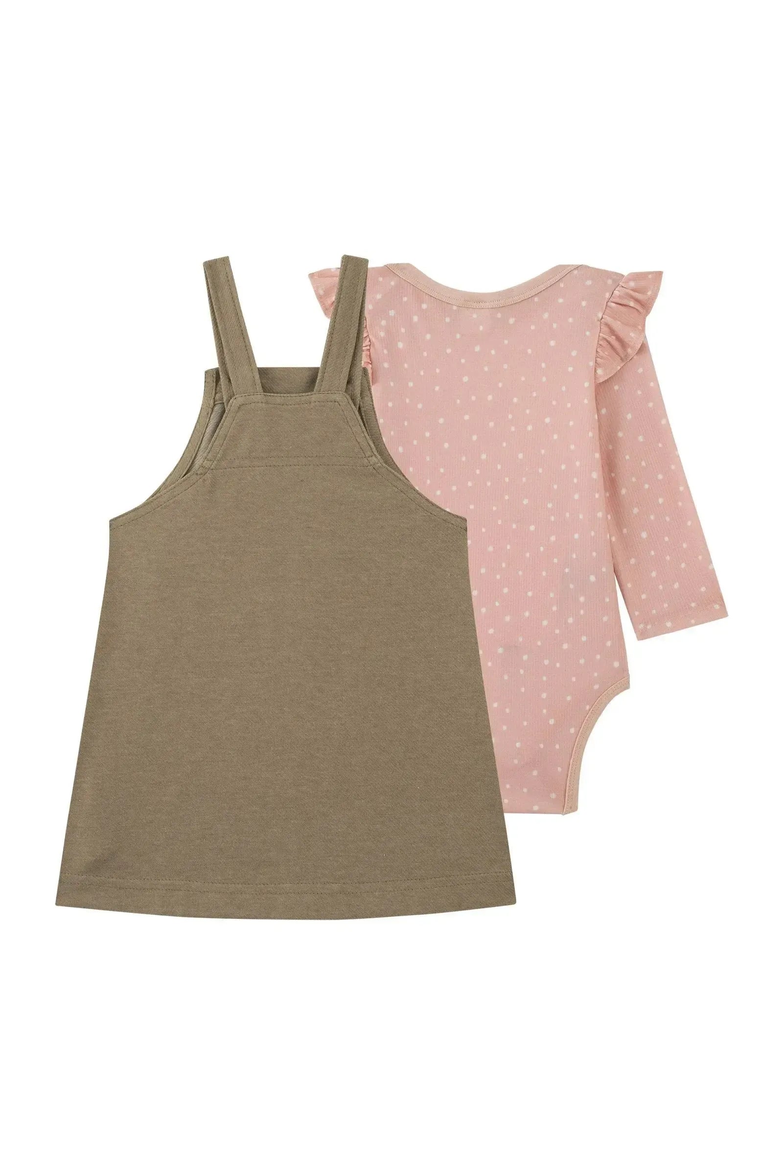 Conjunto de Body em Canelado e Salopete em Cotton Jeans 91886 Kukiê