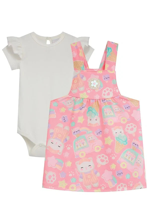 Conjunto de Body em Cotton e Salopete em Molecotton 95221 Kukiê Bebê