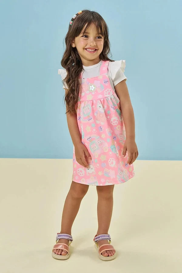 Conjunto de Body em Cotton e Salopete em Molecotton 95221 Kukiê Bebê