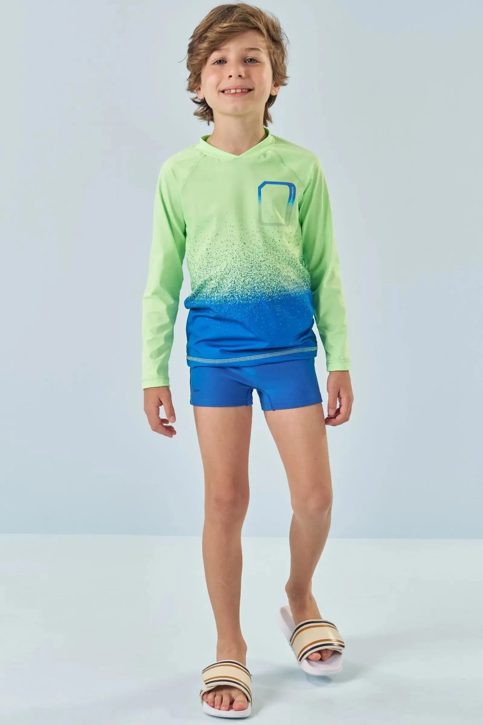 Conjunto de Camiseta e Sunga em Malha UV Dry com Proteção UV 50+ 85146 LucBo