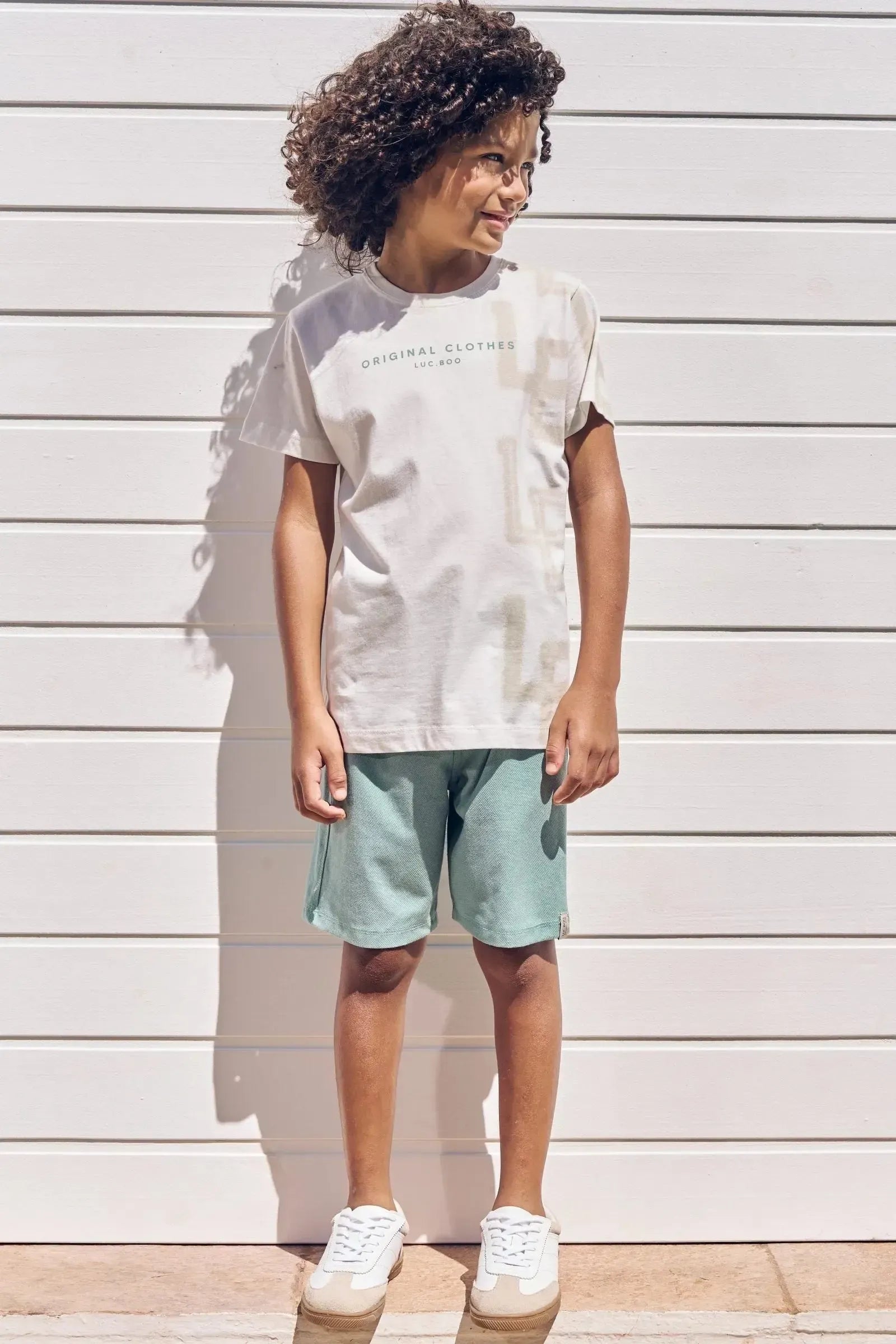 Conjunto de Camiseta em Meia Malha e Bermuda em Cotton Jeans com Elastano 84790 LucBoo