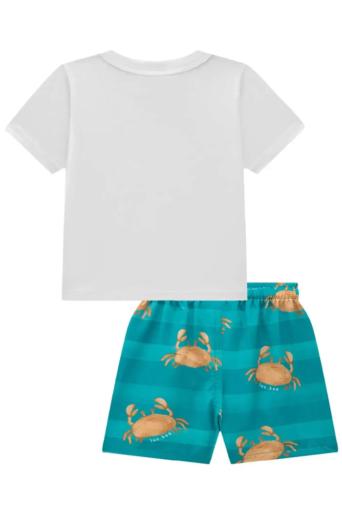 Conjunto de Camiseta em Meia Malha e Bermuda em Nylon Ergonomic com Elastano 85954 LucBoo