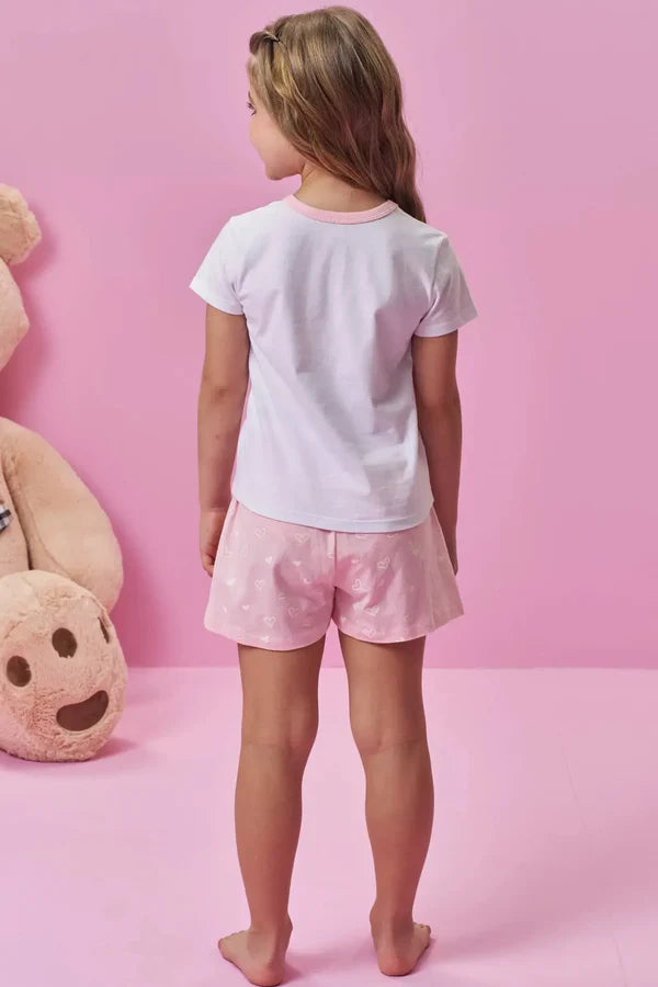 Conjunto de Pijama de Blusa e Shorts em Meia Malha 94277 Kukiê