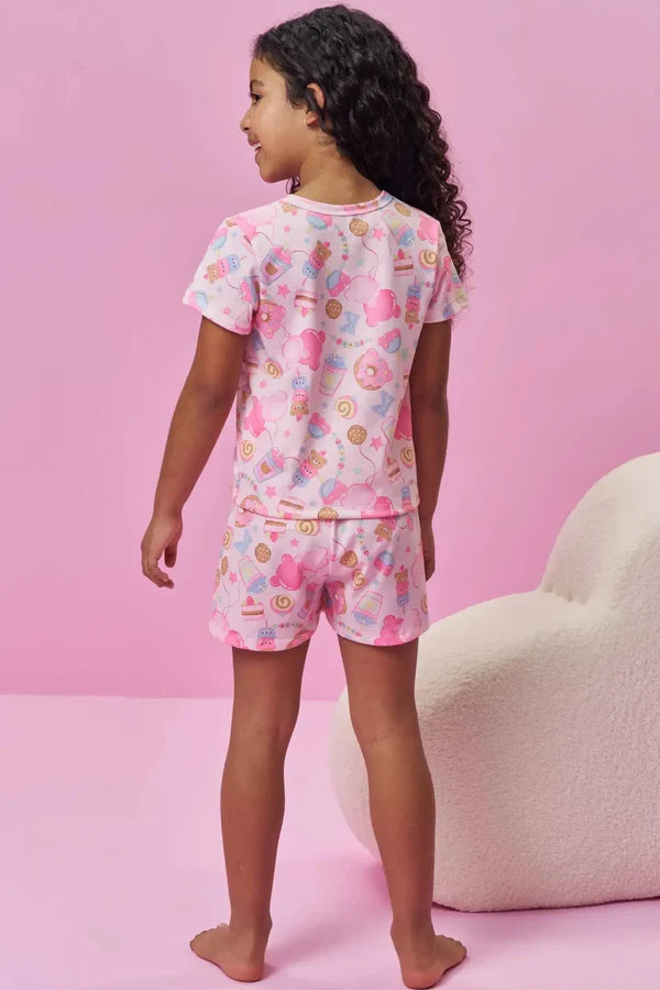 Conjunto de Pijama de Blusa em Malha Fresh e Shorts em Malha Fresh 94270 Kukiê