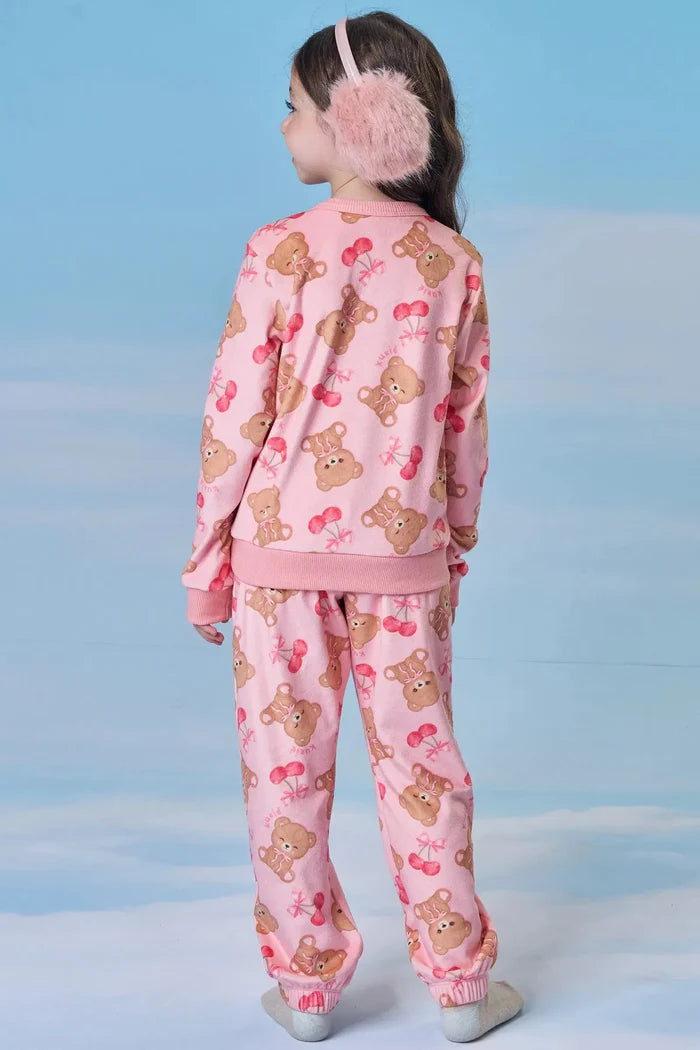 Conjunto de Pijama de Blusão e Calça em Fleece Luxo 89275 Kukiê