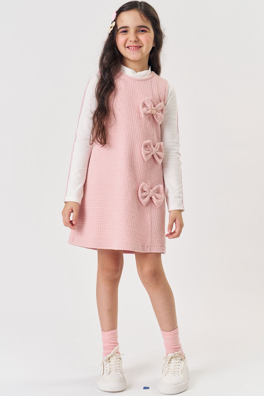 Vestido em Jacquard Soviello e Blusa em Cotton 80742 Kukiê