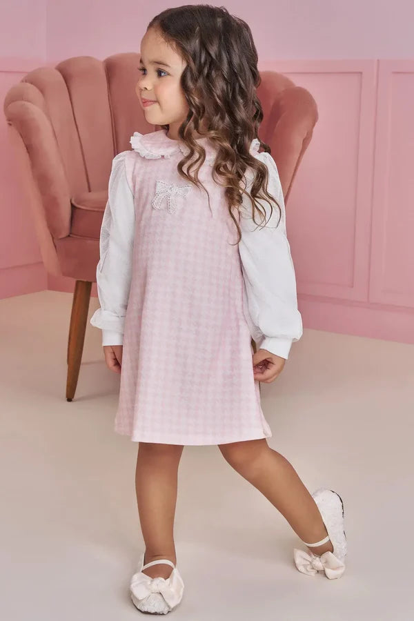 Vestido em Molecotton e Tule com Elastano 92123 Kukiê Bebê