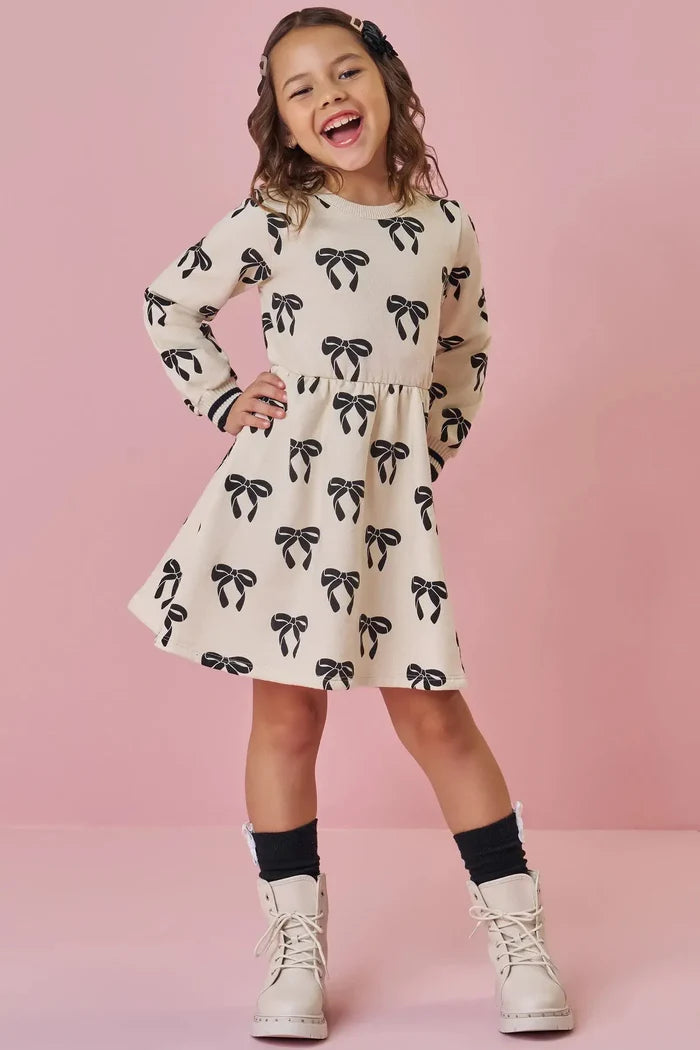 Vestido em Moletom com Pelúcia 89837 Kukiê Infantil